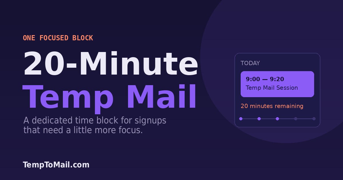 20 Minute Mail - Free 20 Minute Temporary Email Address Generator
