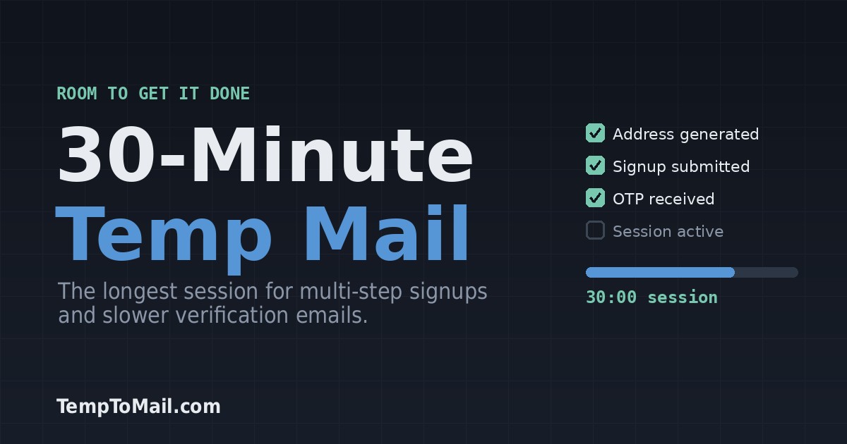 30 Minute Mail - Free 30 Minute Temporary Email Address Generator