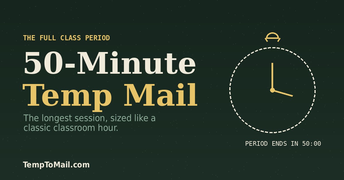 50 Minute Mail - Free Long Session Temporary Email Address Generator